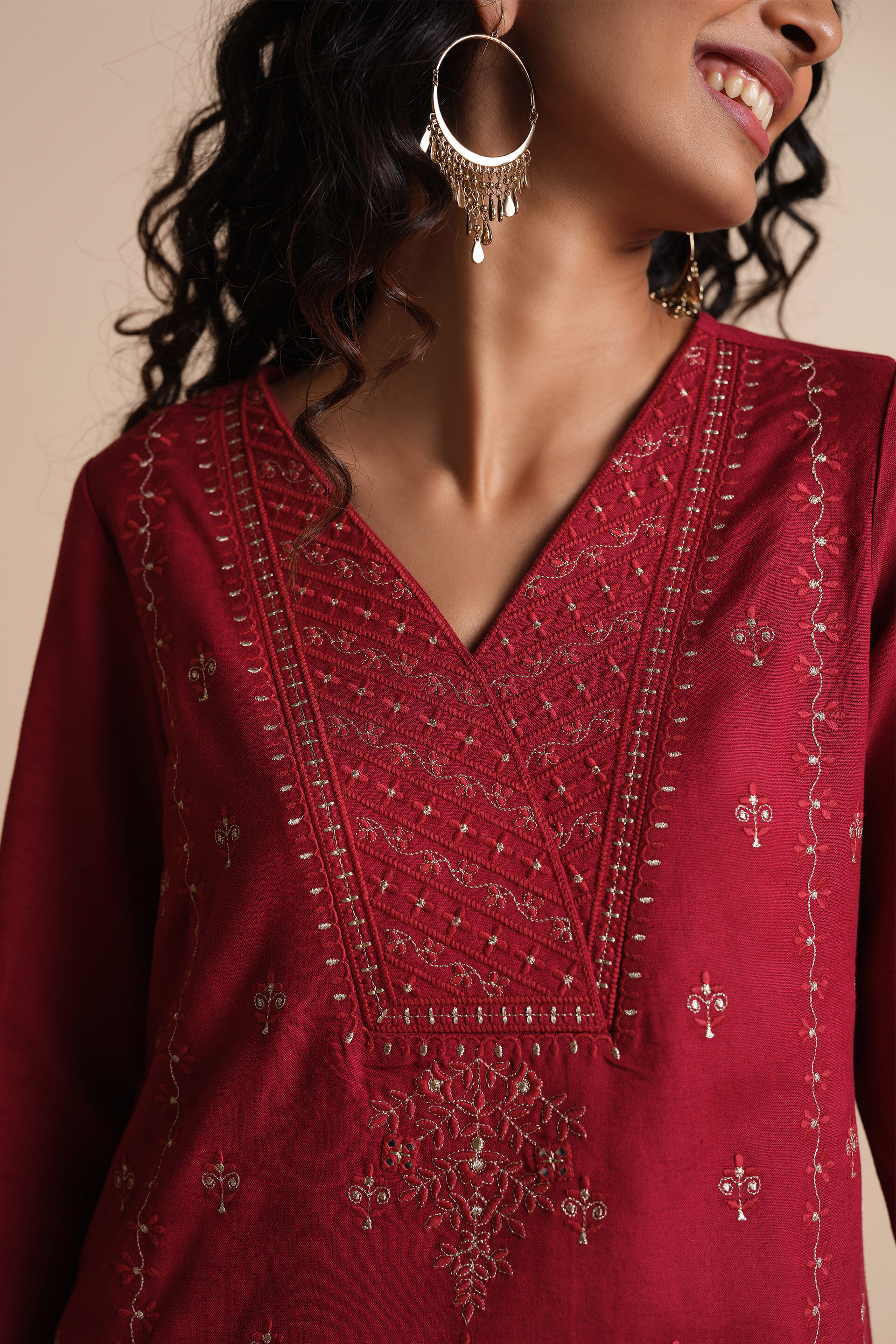 Laal Lashkara Kurta, Red, image 4